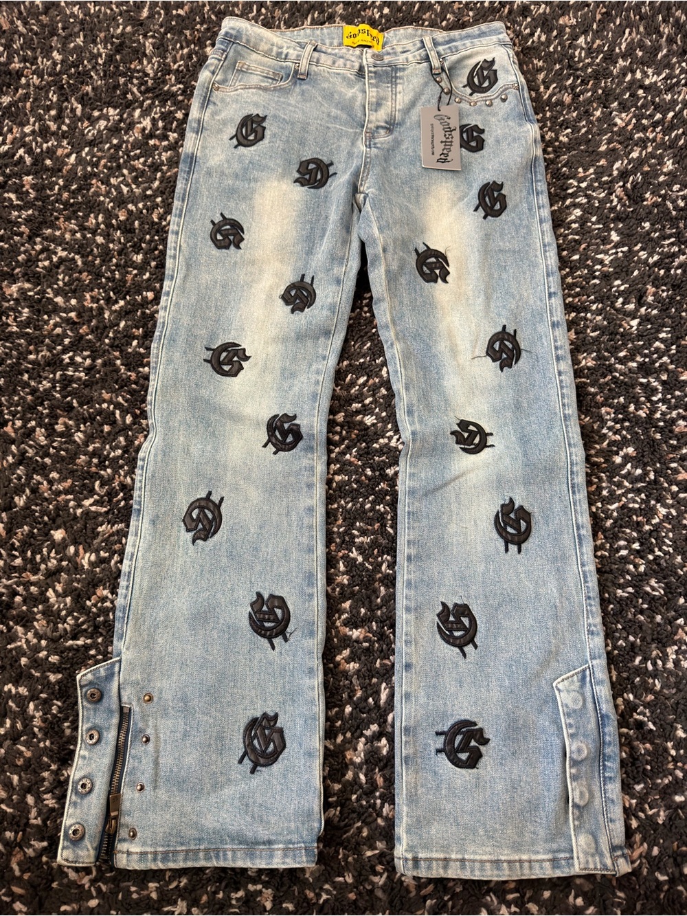 Godspeed 2025 Archives Logo Patch Flare Jeans Light Wash Size 32